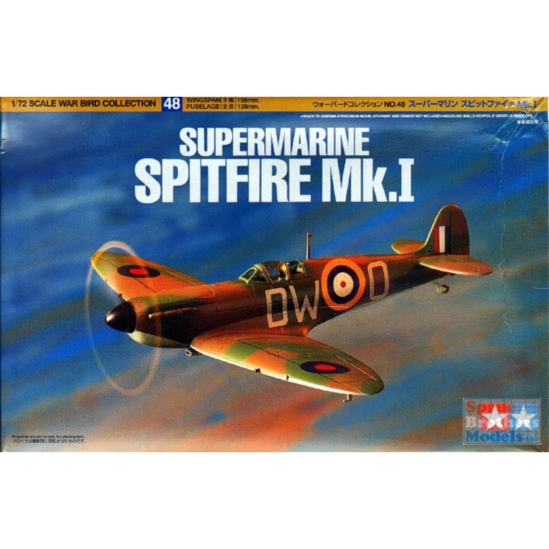 SUPERMARINE SPITFIRE Mk.I 1/72 MODEL KIT
