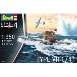 TYPE VII C/41 GERMAN SUBMARINE 1/350 MODEL KIT