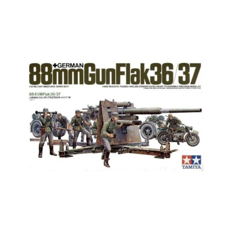 GERMAN 88mm GUN FLAK 36/37 1/35 MODEL KIT